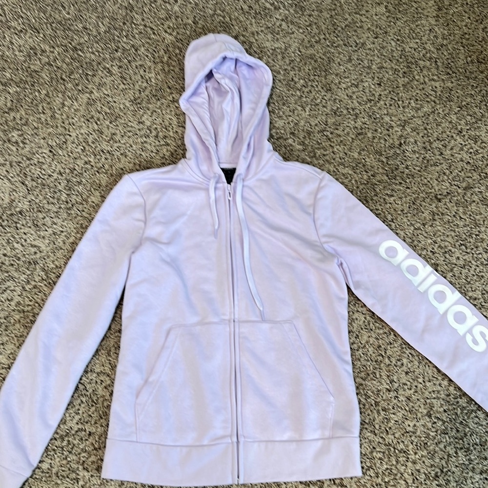 Purple full zip hoodie Adidas Woman’s Size MED 12-14